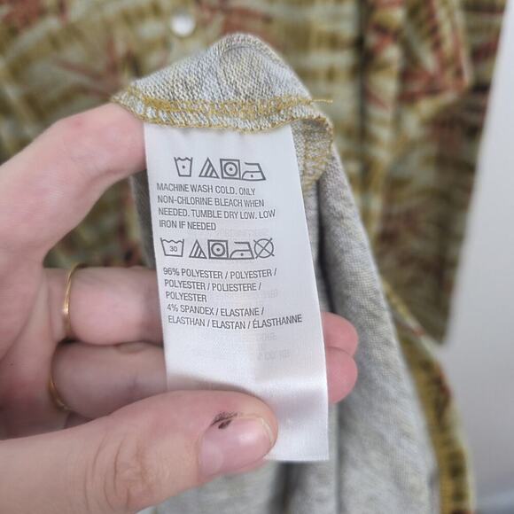 LOGO Lori Goldstein Green Orange Lagenlook Boho Forest Cardigan Size 3X - Picture 7 of 10